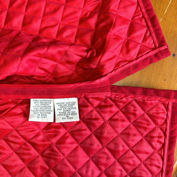 Talbots Quilted Red Button Down Jacket Chore Barn Coat - Picture 7 of 9